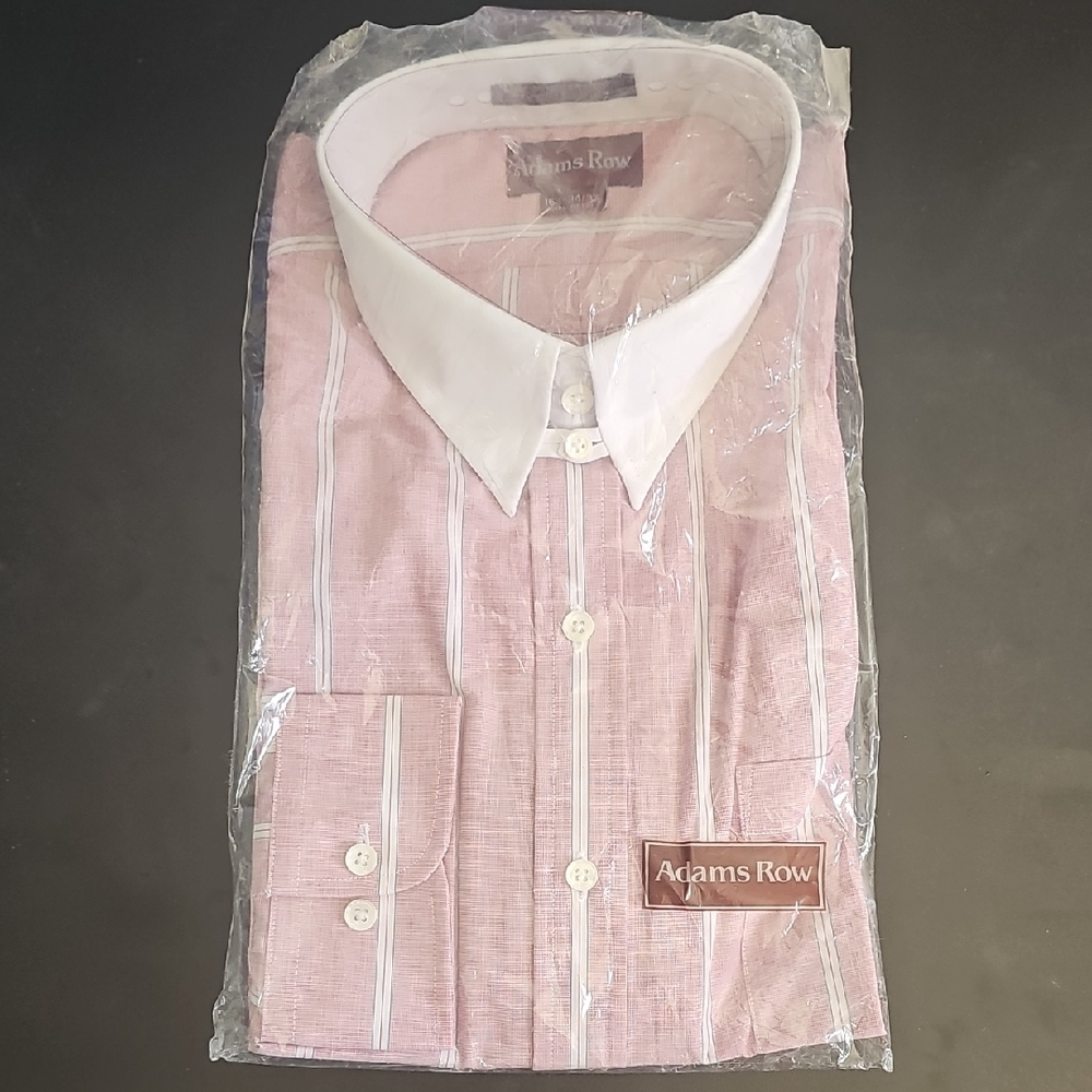Vintage Adams Row men's apparel, Adams Pink Striped Men's Shirt